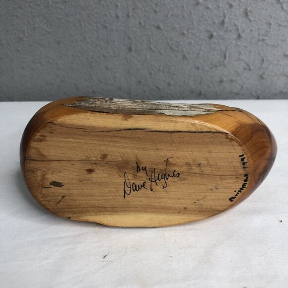 Dave Hughes Driftwood Duck Texas Guadalupe River Carved Sculpture Artist Signed - Picture 8 of 16